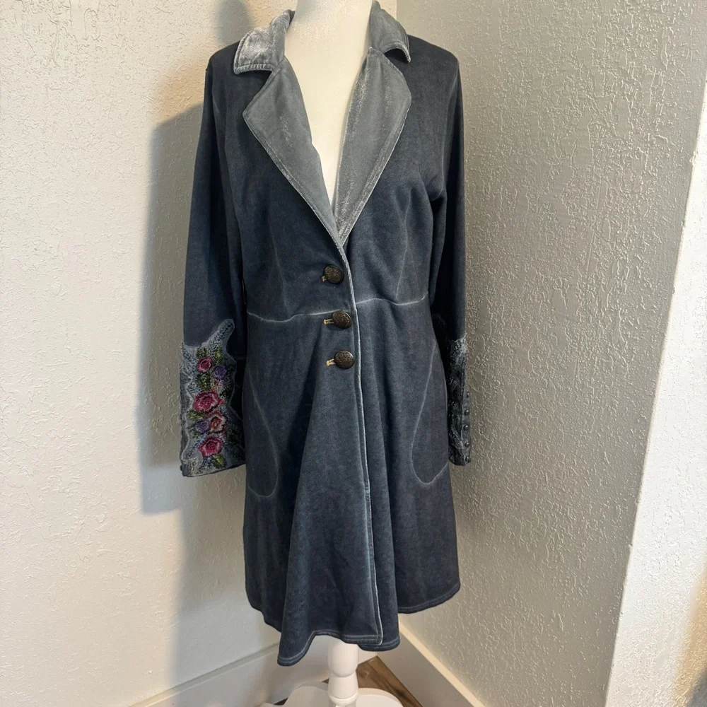 Embroidered Boho Coat SMALL soft surroundings - Picture 4 of 8